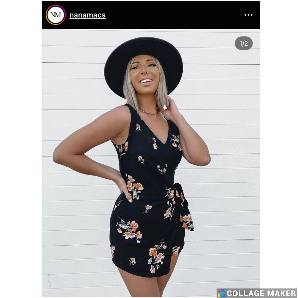NanaMacs Phoebe Floral Faux Wrap Romper